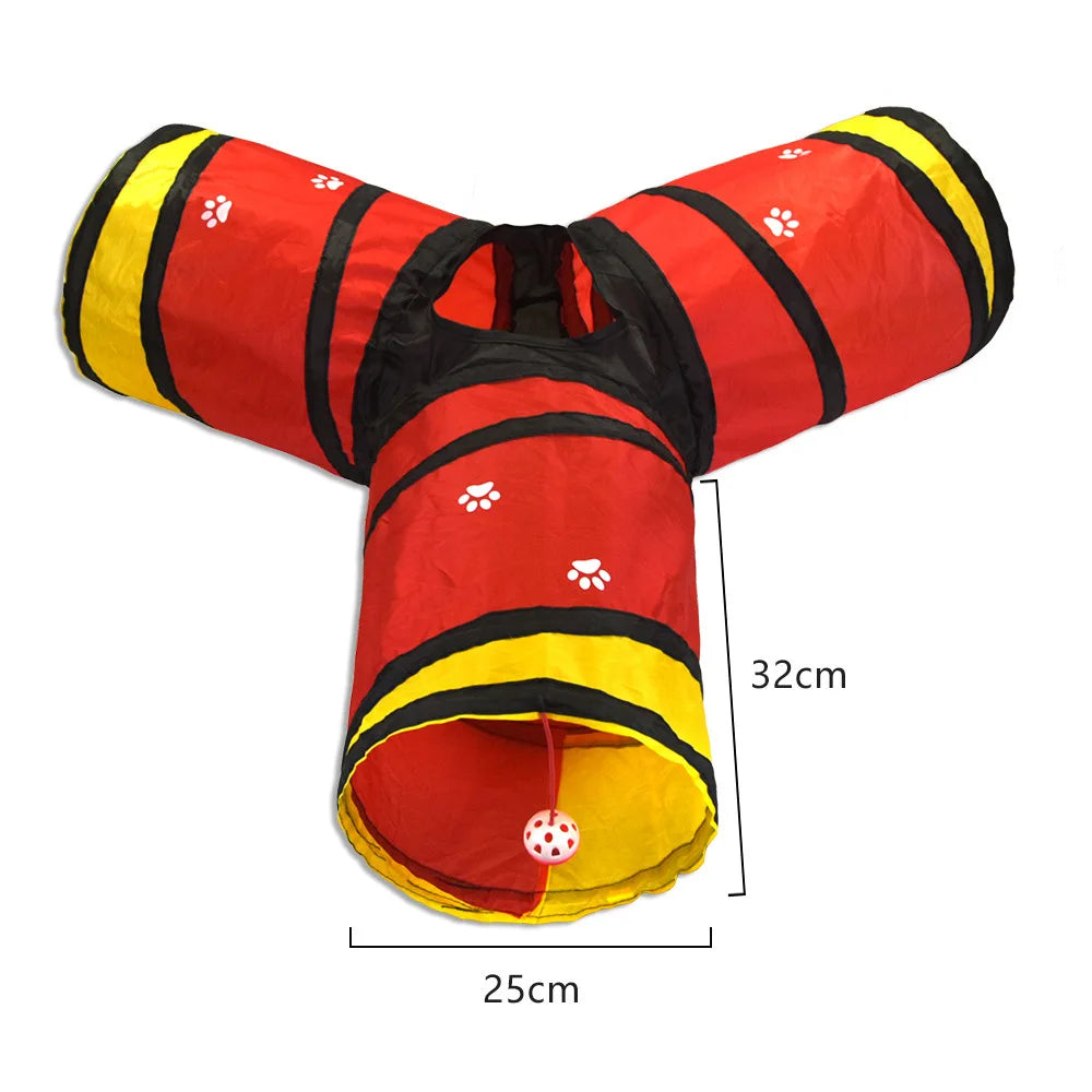 Cat Tunnel Pet Supplies Cat S T Pass Play Tunnel Foldable Cat Tunnel Cat Toy Breathable Drill Barrel for Indoor loud paper Beauty World Shop