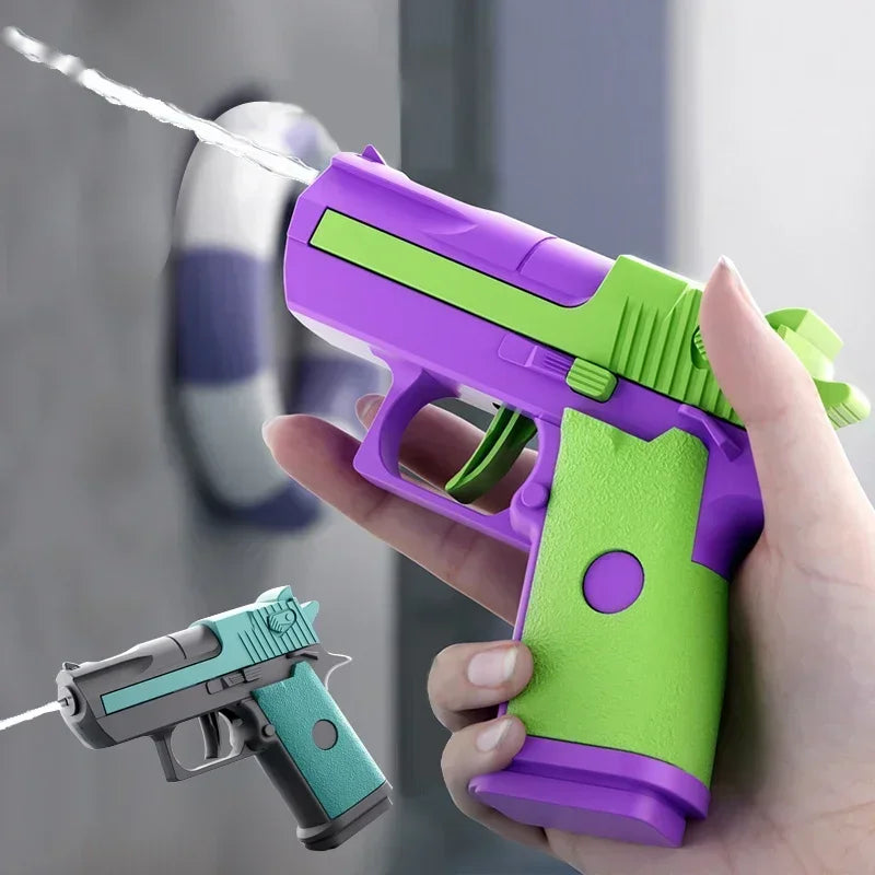 Hot Mini Desert Eagle Mechanical Continuous Firing Water Gun Small Pistol Summer Outdoor Beach Poor Toy Shoot Water Gun for Kids Beauty World Shop