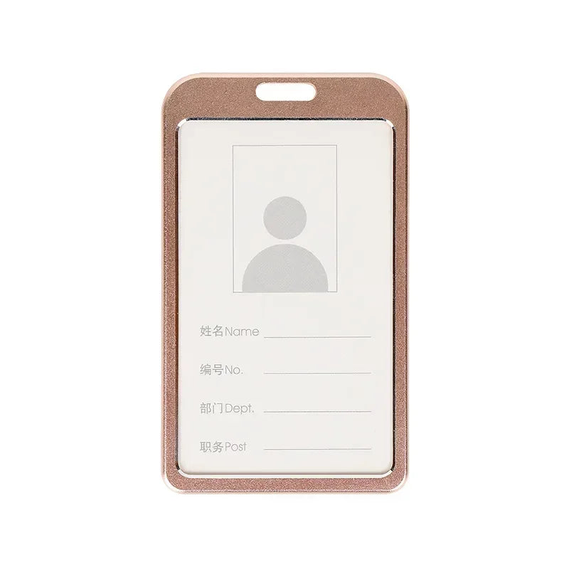 1 Pcs Aluminum Alloy Card Cover Case Bank Business Work Card Holder with ABS Retractable Badge Reel Credit ID Card Badge Bag Beauty World Shop