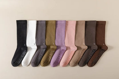 Professional Yoga Socks Women Silicone Non-slip Solid Color Pilates Socks Cotton Breathable Floor Gym Fitness Dance Sports Socks Beauty World Shop