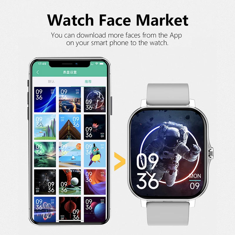 Sport Smart Watch Fitness Clock Health Monitor Waterproof Smartwatch Bluetooth Call Watches for Men Women IOS Xiaomi Huawei 2025 Beauty Fashion