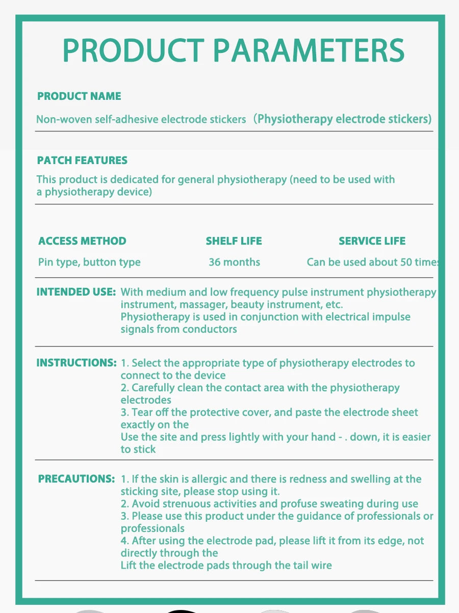 EMS Tens Electrode Pads Gel EMS Electrode Pads Non-Woven Patch Self-Adhesive Acupuncture  Electro Pad Beauty World Shop