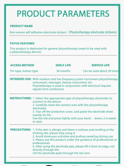 EMS Tens Electrode Pads Gel EMS Electrode Pads Non-Woven Patch Self-Adhesive Acupuncture  Electro Pad Beauty World Shop