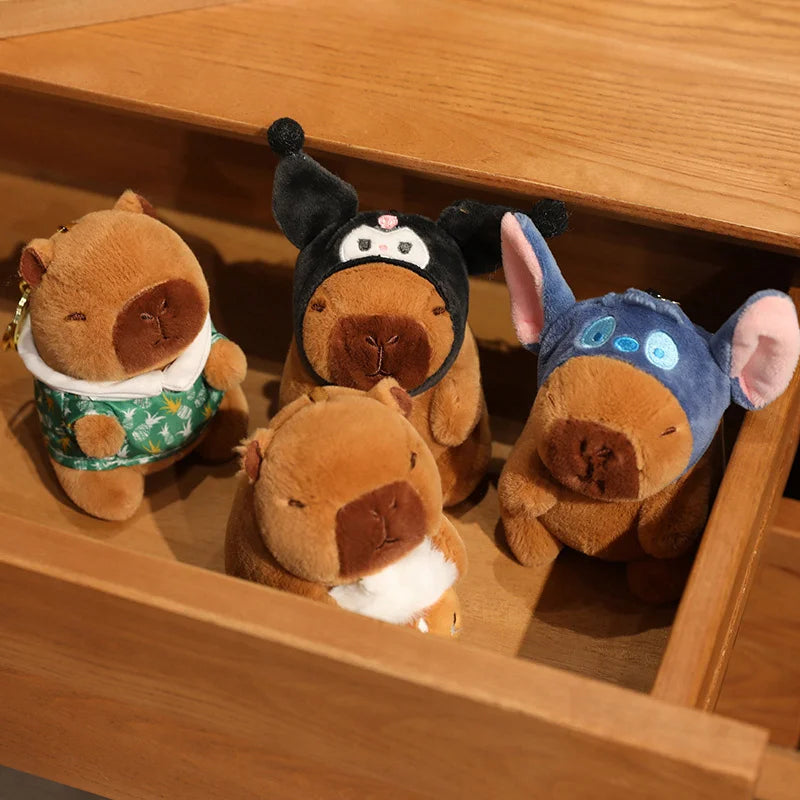 Capybara Plush Toy Pendant Keychain Capibara Cosplay Pokemon Pikachu Disney Stitch Sanrio Kuromi Plushies Stuffed Bag Decor Gift Beauty World Shop