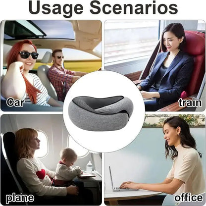 Travel Neck Pillow Memory Foam U-shaped Pillow Snail Style Travel Neck Support Portable Adjustable Soft Noon Break Sleep Pillows Beauty World Shop