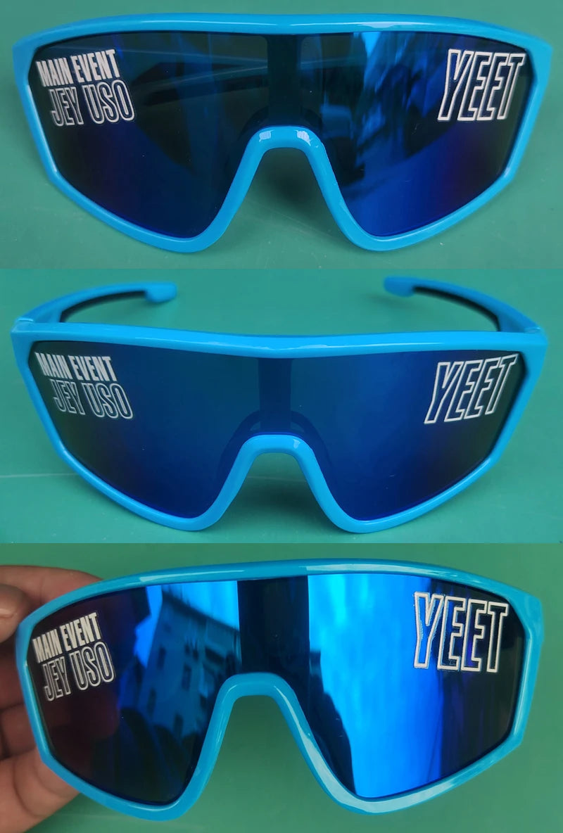 Jey Uso YEET Sunglasses Sports Shades MAIN EVENT Blue Glasses Bloodline USOS RARE Colors Motorcycle Glasses Beauty World Shop