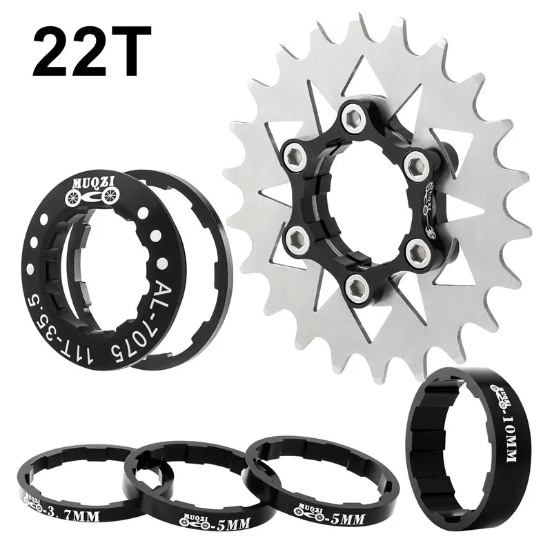 MUQZI Single Speed Cassette Cog 12T 13T 14T 15T 16T 17T 18T 19T 20T 21T 22T Bike Cassette Conversion Kit Beauty World Shop