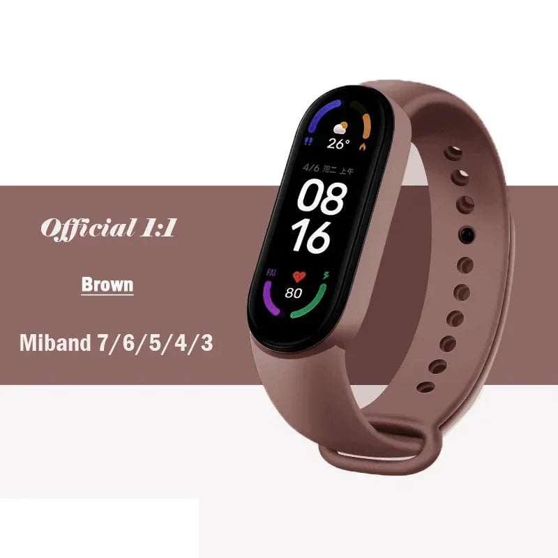 official Silicone Strap For Xiaomi Mi Band 4 5 6 7 Bracelet Sport Watch Wristband Miband4 miband7 Correa Mi band 3 4 5 6 7 Band Beauty Fashion
