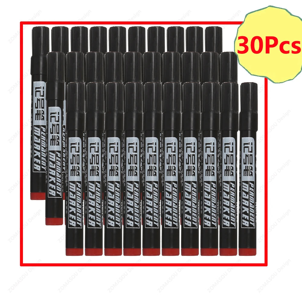 1-100Pcs Waterproof Oil-based Marker Pen Quick Dry Black Blue Red Ink Permanent for Metal Glass Stationery Art School Supply Beauty World Shop