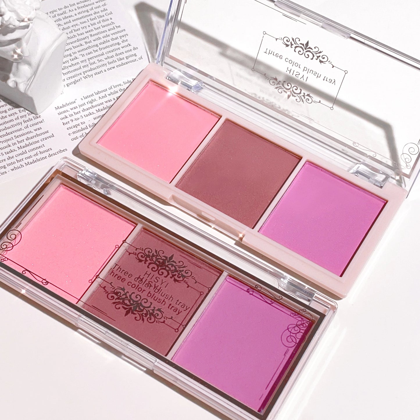 HISYI three-color blush natural color rendering delicate non-flying powder matte rouge holding makeup clear vitality girl blush Beauty World Shop