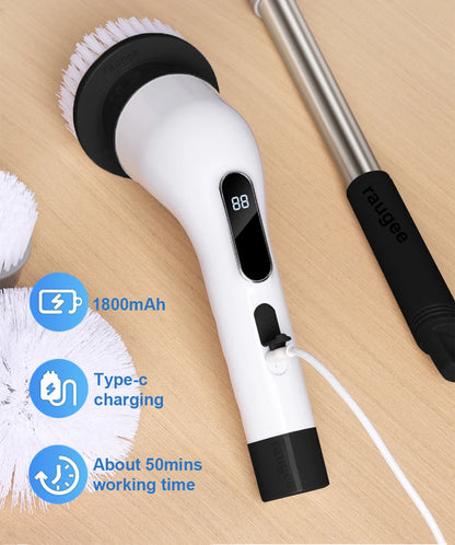 Electric Bathroom Cleaning Brush 9-in-1 Wireless Household Rotation Cleaning Brush for Bathroom Kitchen Toilet Cleaning Scrubber