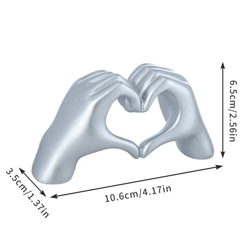 Love Finger Modern Gesture Sculpture Home Bookshelf Desktop Gold Decoration Heart Hand Statue Living Room Bedroom Decoration Beauty World Shop