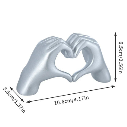 Love Finger Modern Gesture Sculpture Home Bookshelf Desktop Gold Decoration Heart Hand Statue Living Room Bedroom Decoration Beauty World Shop
