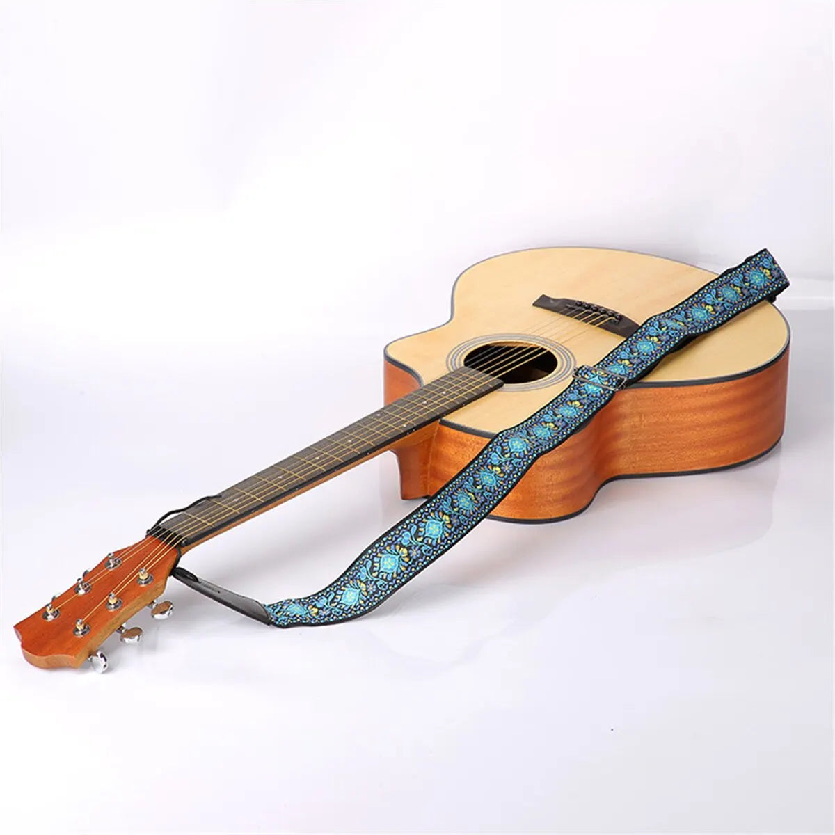 Embroidered Print Guitar Strap Vintage Ethnic Style Adjustable Strap for Folk Electric Guitar Bass Ukulele Guitar Accessories Beauty World Shop
