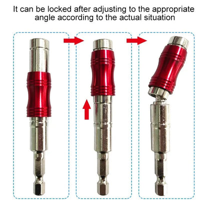 1PC Red Curved Hexagonal Handle Directional Extension Rod Magnetic Screw Drill Tip Universal Adapter Electric Tool Accessories Beauty World Shop
