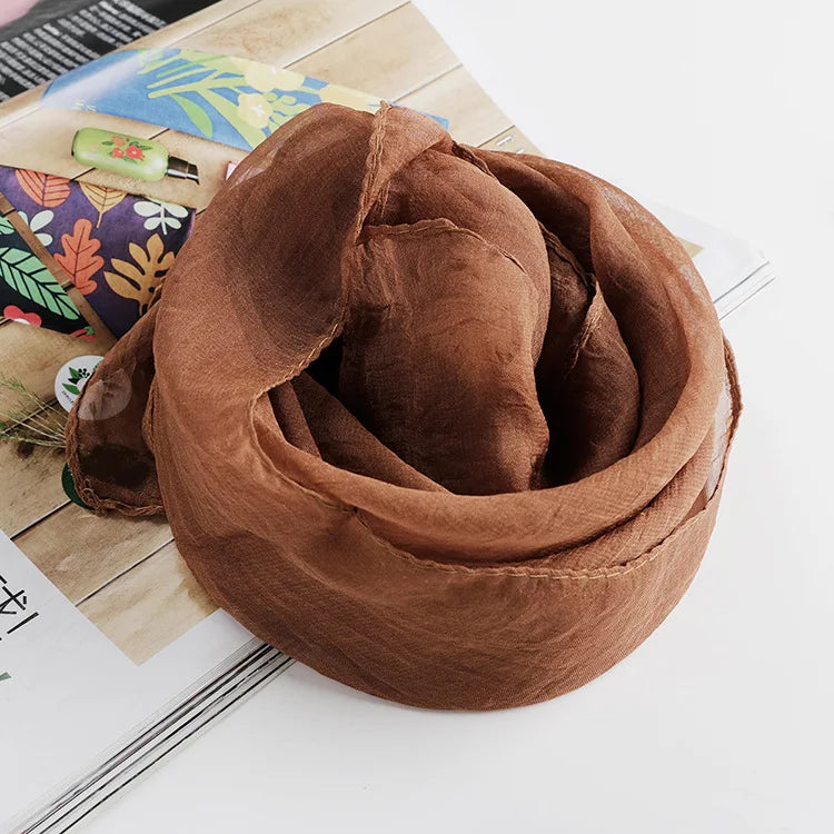 New 70X70cm Simulation Silk Scarves Women's Versatile Small Square Solid Chiffon Scarf Gauze Scarf Party Gift Beauty World Shop