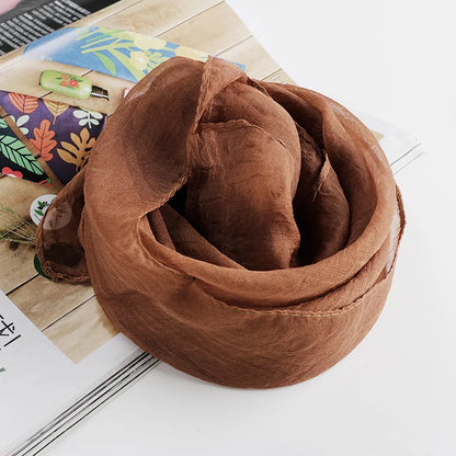 New 70X70cm Simulation Silk Scarves Women's Versatile Small Square Solid Chiffon Scarf Gauze Scarf Party Gift Beauty World Shop