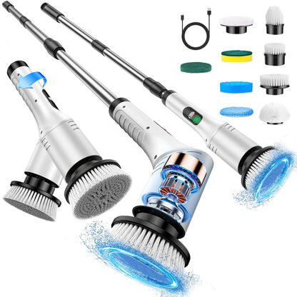 Upgraded electric rotary brush, with a display screen, fully waterproof, and adjustable handle brush head,a home cleaning wonder