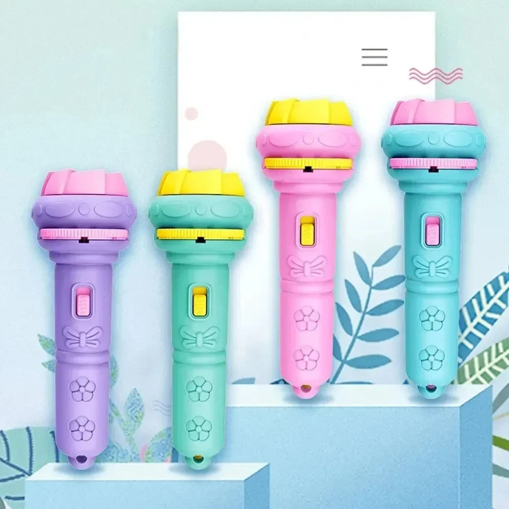 10 Cards Cartoon Projection Flashlight 80 Patterns Creative Children Flashlight Toy Projector Baby Toys Bedtime Story Book Toy Beauty Fashion
