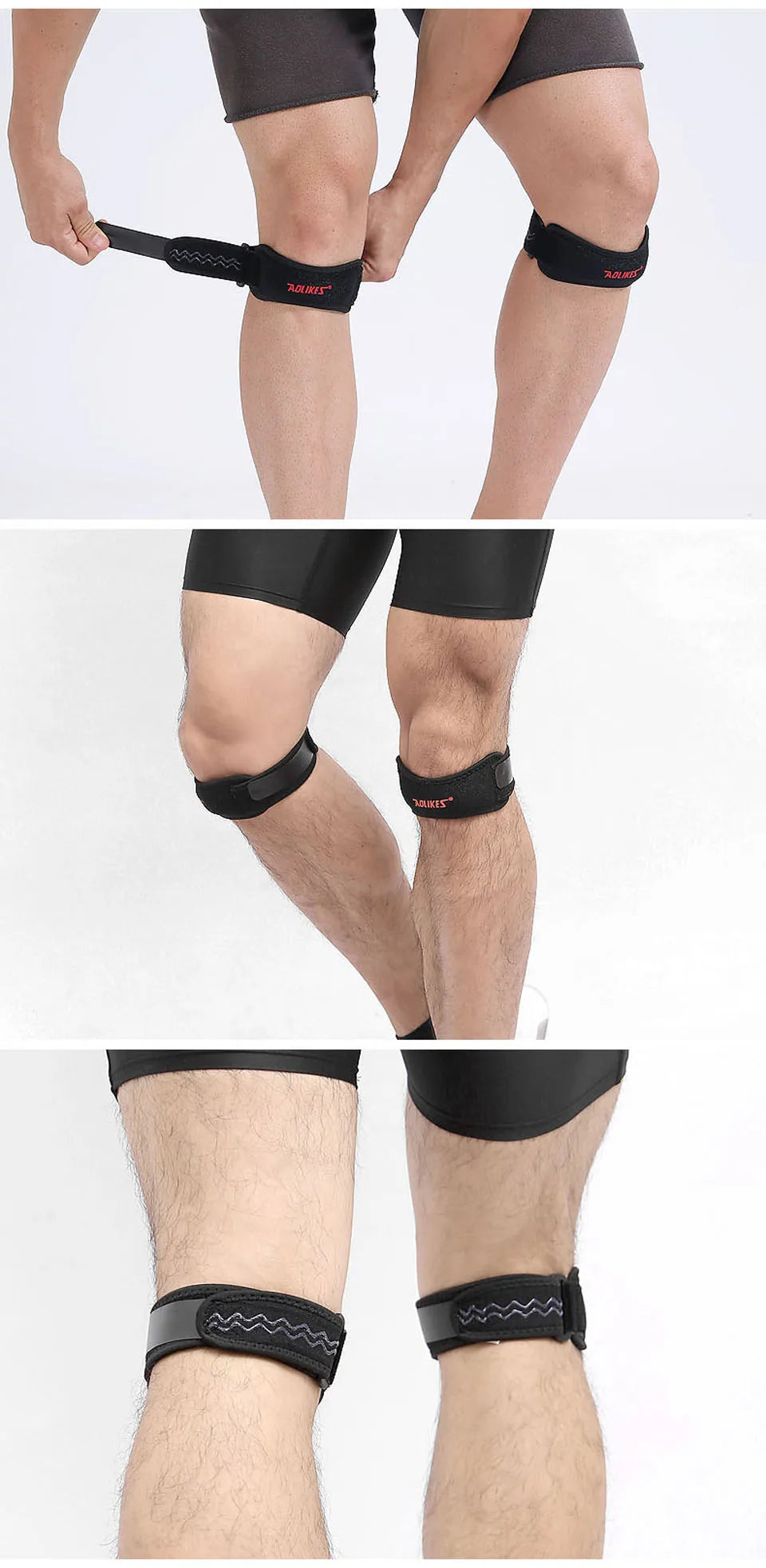 AOLIKES 1PCS Knee Braces for Knee Pain,Patella Knee Support Strap,Adjustable Patellar Tendon Stabilizer Band for Basketball Beauty World Shop