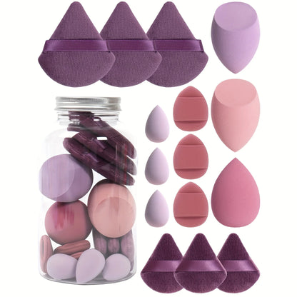 Spring 15 Cans,3 Loose Powder Puffs & 3 Mini Loose Powder Puffs & 3 Mini Makeup Eggs & 3 Mini Air Cushion Puffs, Foundation Mix