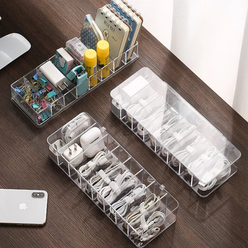 Clearance_Dust proof storage cable box, hub organizer box, desktop data cable storage box, mobile phone charging cable, power co Beauty World Shop