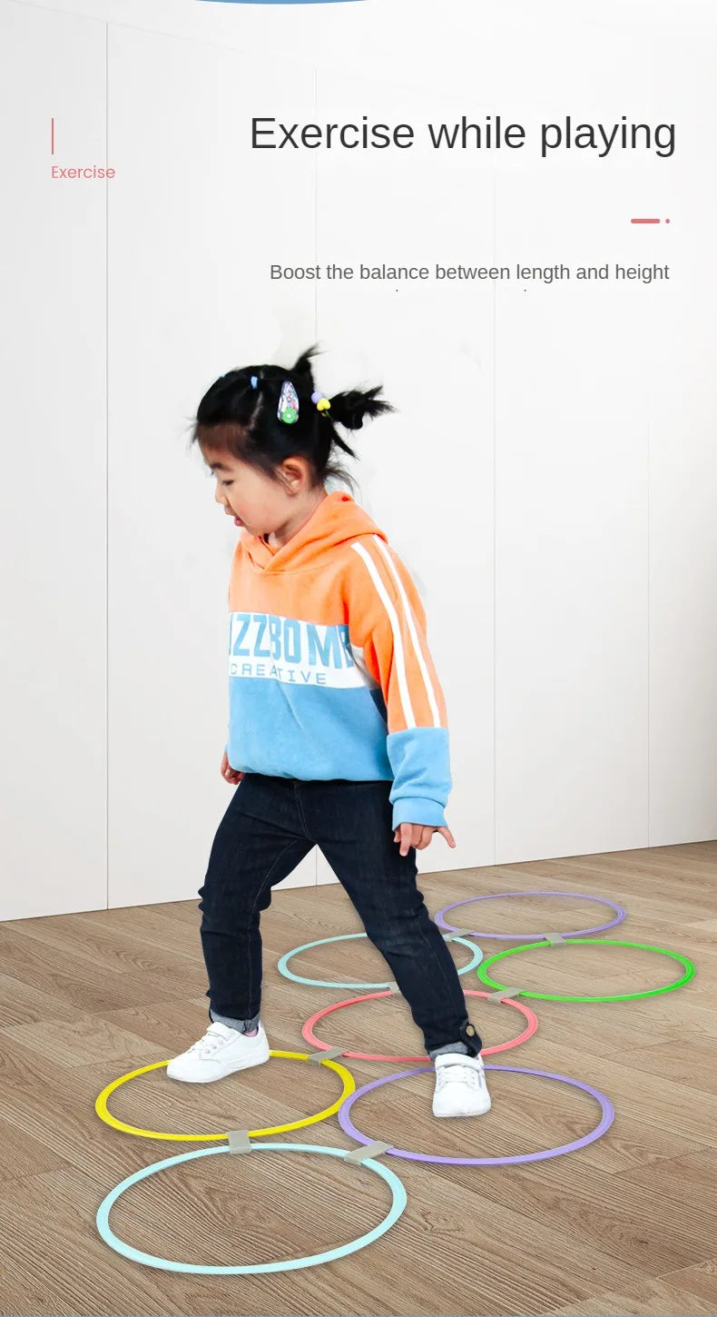 New Outdoor Kids Funny Physical Training Sport Toys Lattice Jump Ring Set Game 10 Hoops 10 Connectors for Park Play Boys Girls Beauty World Shop