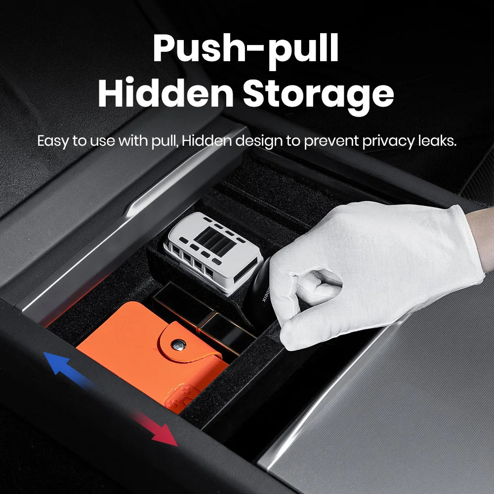 YZ For Tesla Highland Model 3 Y Juniper Center Armrest Hidden Box Holder Console Organizer Car Storage Box  Accessories Beauty World Shop