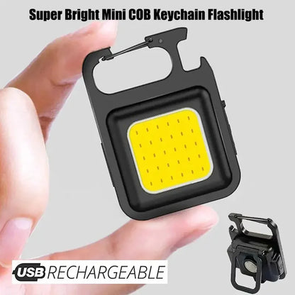 COB LED Mini Flashlight Super Bright EDC Keychain Light Outdoor Emergency Camping Pocket Lamp With Tail Magnet Corkscrew Beauty World Shop