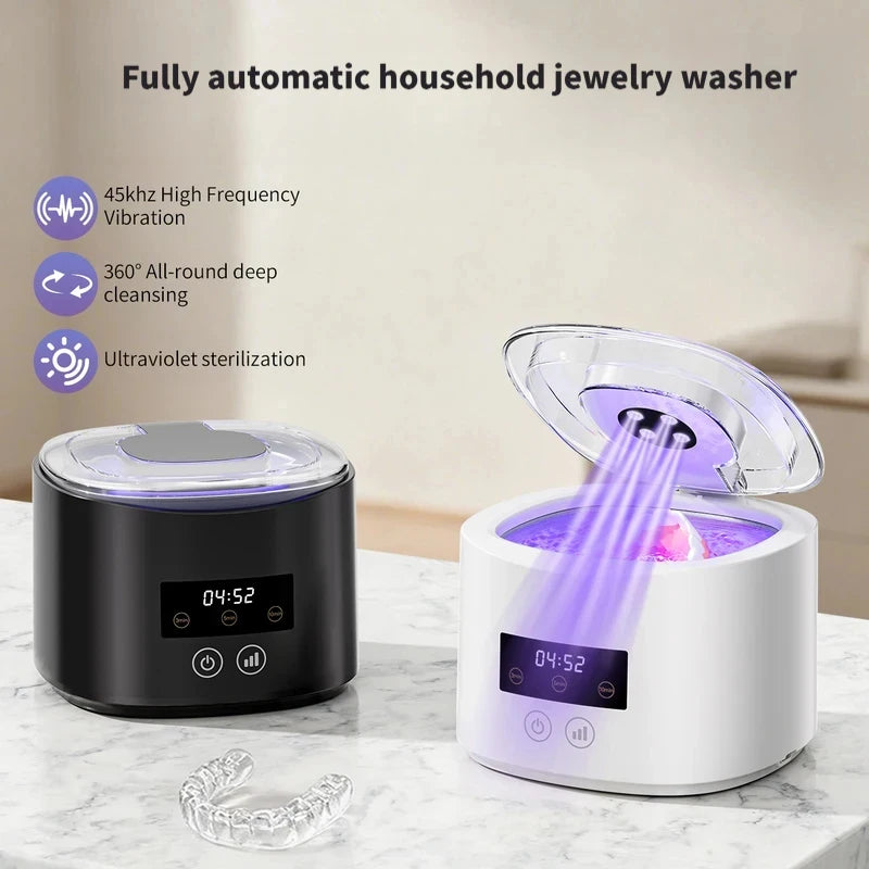 NEW HOT Small portable cleaning machine full-automatic household cleaning jewelry braces contact lens cleaner Beauty World Shop