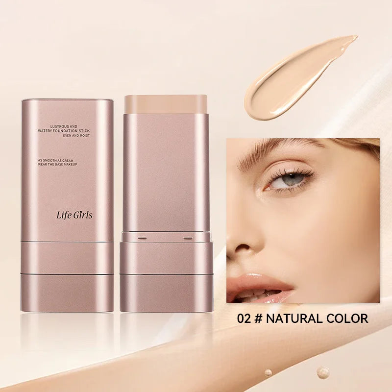 Light and Moist Hydrating Foundation, Natural-Looking, Moisturizing, Shiny, Thin and Lightweight, Double-Headed Makeup Foundation That Rotates for Easy Use, with Its Own Brush, Waterproof, Easy to Apply Makeup, and Easy for B Beauty World Shop