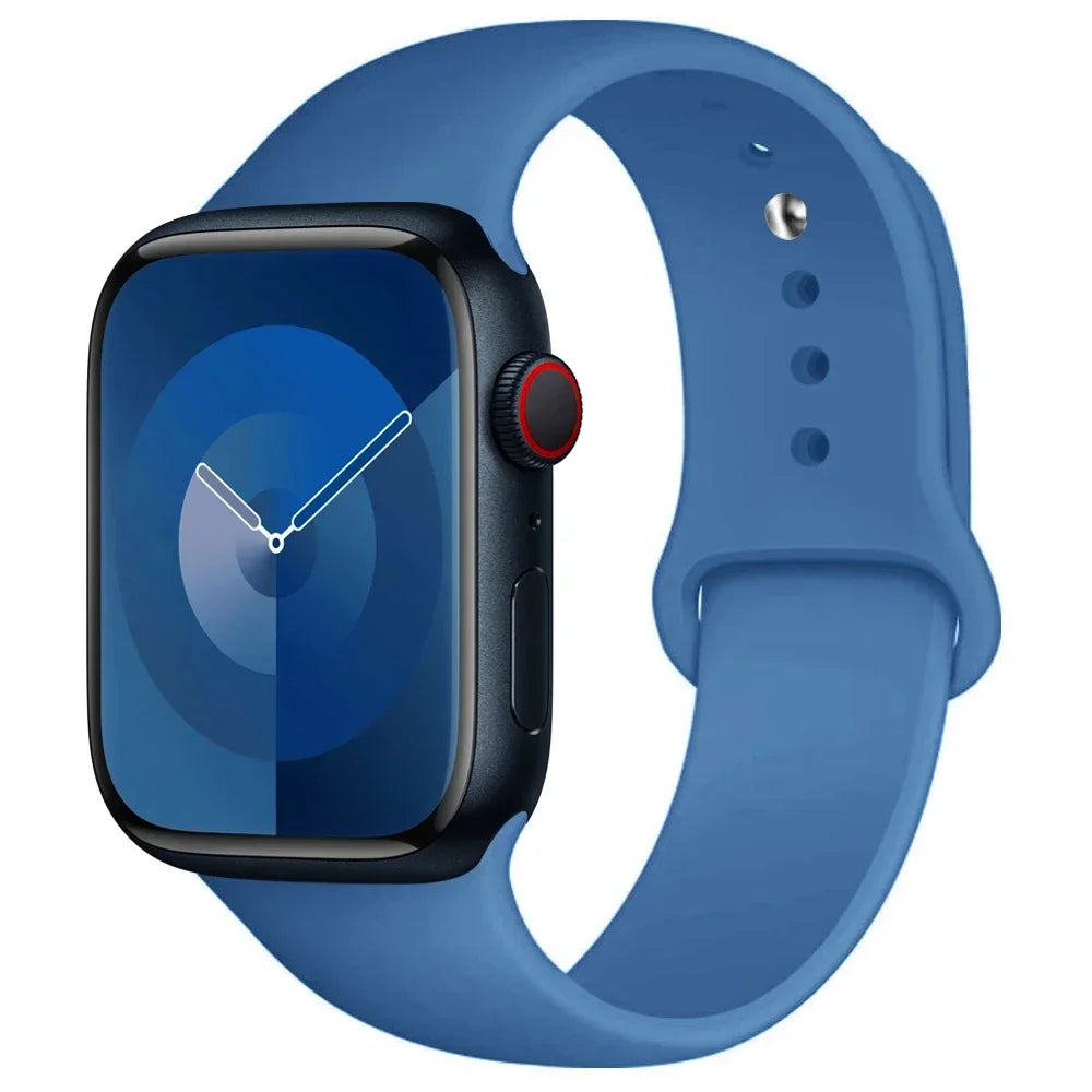Silicone Band For Apple Watch strap 44mm 45mm 40mm 41mm 42-38mm 45 mm sport bracelet iwatch series 8 7 6 5 4 3 SE 9 Ultra 2 49mm Beauty World Shop