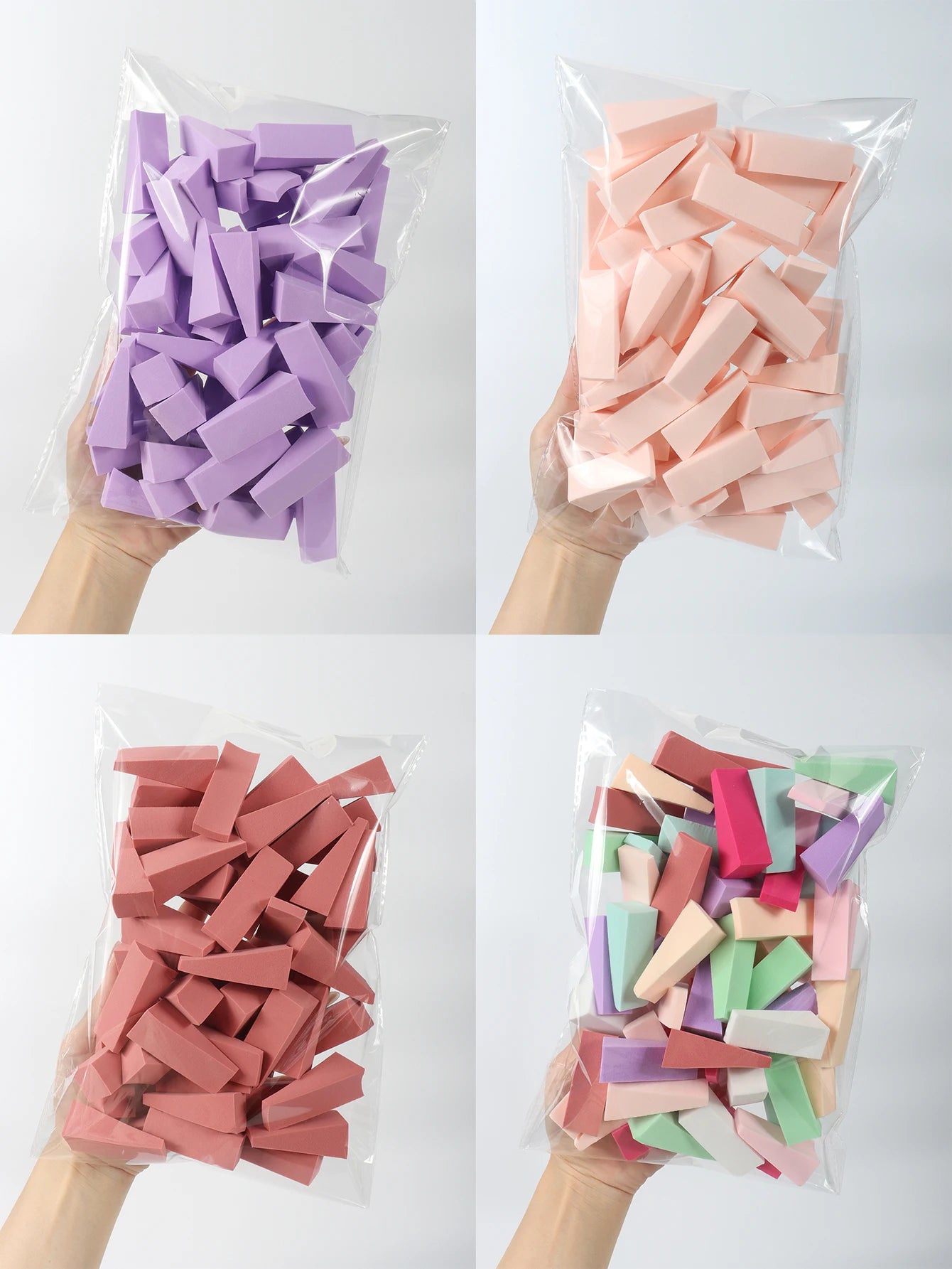50 Pieces of Random Color Facial Curve Mixed Makeup Sponge, Latex-Free, Small Wedge-Shaped Smooth Application Beauty Sponge Applicator Beauty World Shop