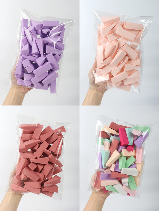 50 Pieces of Random Color Facial Curve Mixed Makeup Sponge, Latex-Free, Small Wedge-Shaped Smooth Application Beauty Sponge Applicator Beauty World Shop