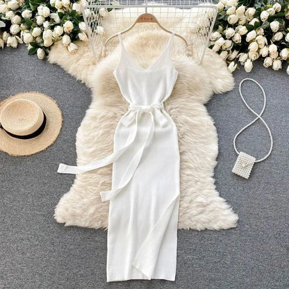 YuooMuoo Women Dress Sexy Cut Out Waist Package Hips Split Bodycon Dress Summer Fashion Lady Knitted Party Vestidos Sundress Beauty World Shop