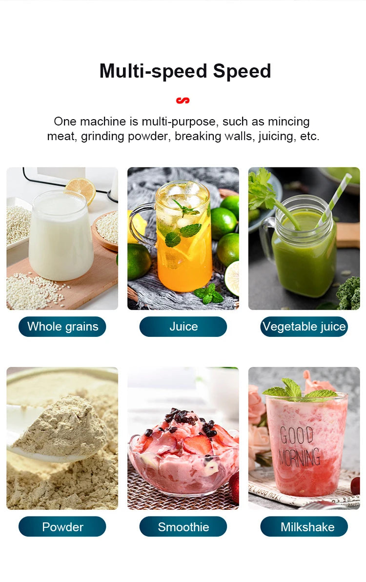 2000W Heavy Duty Commercial Blender Stationary Mixer Food Processor Ice Smoothies for Kitchen High Power Juicer Blender BPA Free Beauty World Shop