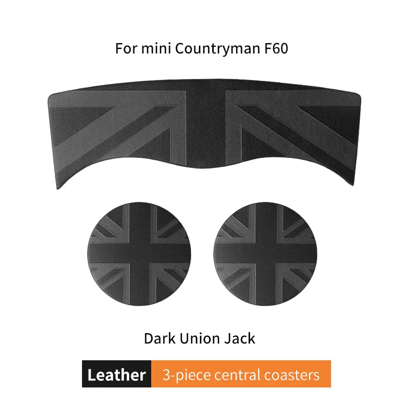 Union Jack Coffee Cushion Storage Groove Protect Coaster Car Cup Anti Slip Pad Mat For MINI Cooper F55 F56 F54 F60 Accessories Beauty World Shop