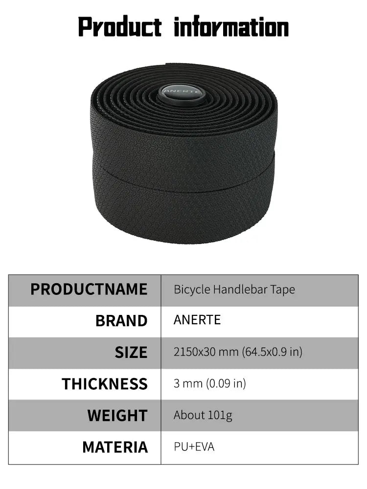 Anerte Road Bike Handlebar Tape，Extra Thick Soft & Non-Slip Comfortable Bike Grip Tape For Handlebars，2025 New Products Beauty World Shop