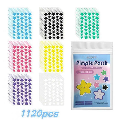 280/1120/1680pcs Seven-Color Star Pimple Patches – Invisible Hydrocolloid Dots for Fun & Gentle Skincare Beauty World Shop