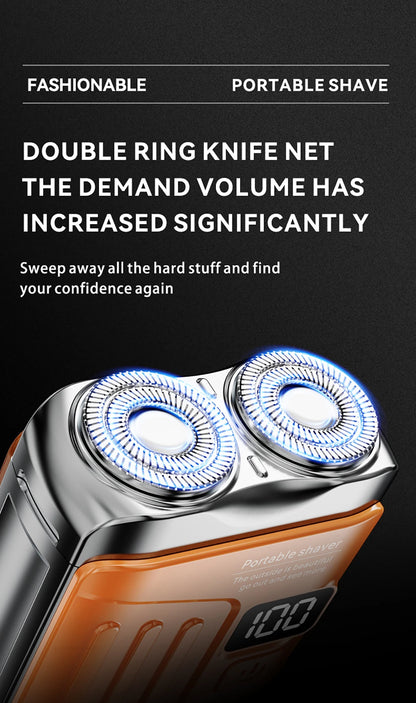Electric Shaver for Men Mini Rechargeable Double Head Magnetic Beard Trimmer Waterproof Portable Facial Hair Razor