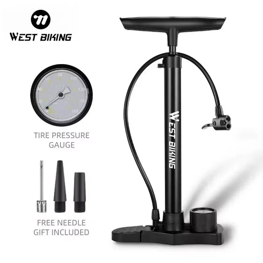 WEST BIKING Bicycle Pump 160PSI Portable Stainless Steel Bike Pump Schrader Presta Valve Inflator Mountain Road Bike Accessories Beauty World Shop