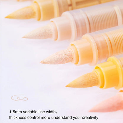 GuangNa 12-72 Colors Soft Brush Acrylic Marker Pen Set,Skin Tone, Macaron color,DIY Hand Drawn,Paint Art Markers pens,GN.8201F/M Beauty World Shop