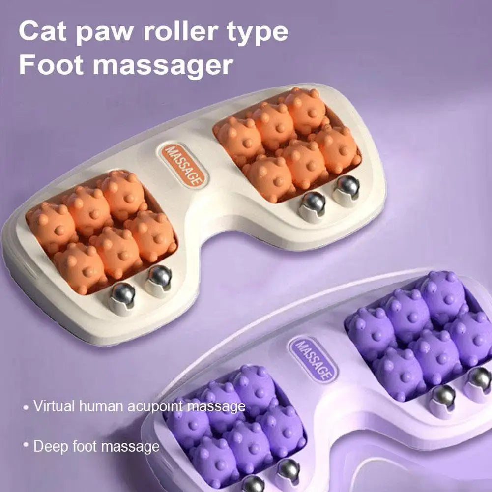 1PCS Portable Dual Foot Massage Roller Cat Claw Foot Therapy Foot Massage Instrument Relaxation Point Stimulation Magnetic Rolle Beauty Trend Shop