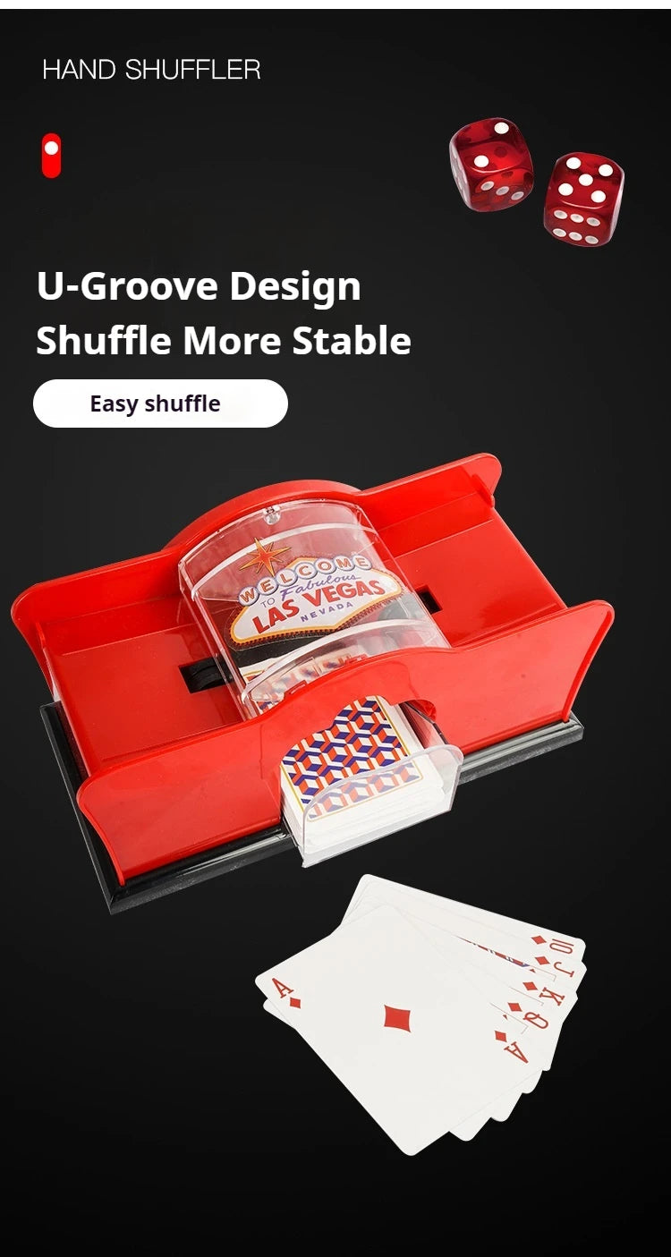 Red/Black Manual Card Shuffler 2 Deck with Hand Crank, Card Shuffler for Blackjack, UNO, Poker, Playing Card Dealer Machine Beauty World Shop