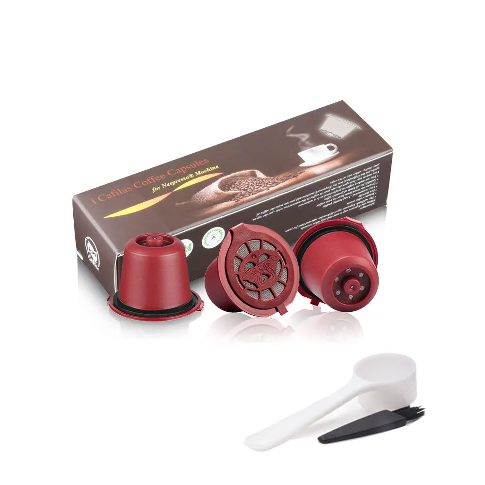 Reusable Coffee Capsule for Nespresso Machine with Stainless Filter Mesh Icafelas Refill Espresso Pod Kitchen Tamper Accessories Beauty World Shop