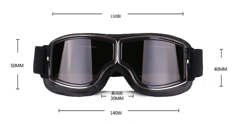 Motorcycle Glasses Windproof Motorcycle Helmet Glasses Sunglasses Retro Universal Folding Leather Retro Motorcycle Accessories Beauty World Shop