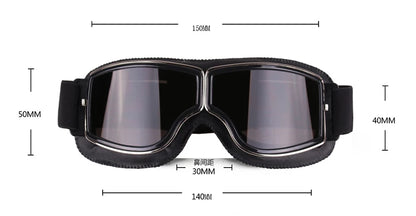 Motorcycle Glasses Windproof Motorcycle Helmet Glasses Sunglasses Retro Universal Folding Leather Retro Motorcycle Accessories Beauty World Shop