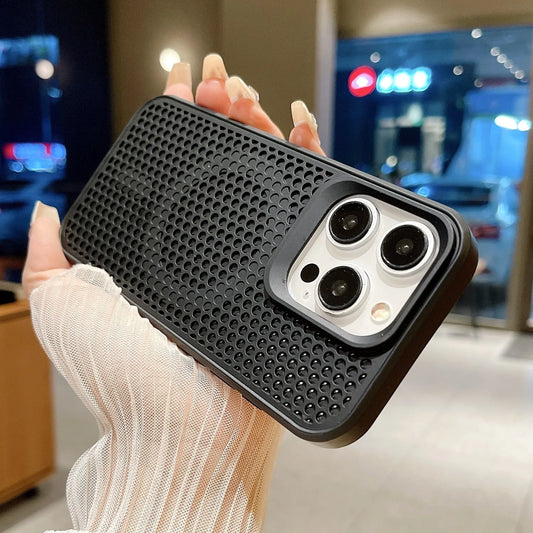 Magnetic For Magsafe Cooling Breathable Shell Case For iPhone 16 15 14 13 12 Pro Max Plus Shockproof Heat Dissipation Cover Case Beauty World Shop
