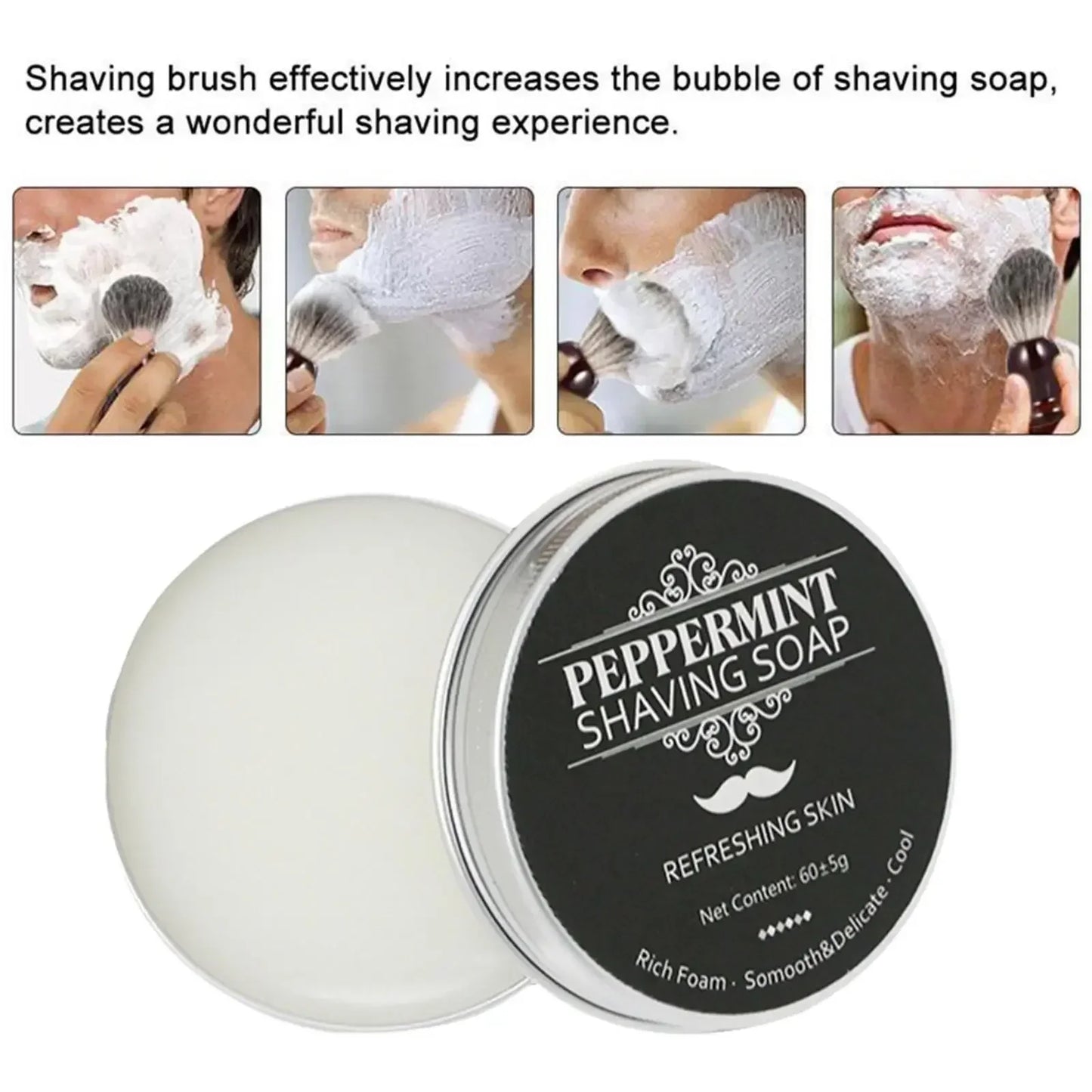 Handmade Smooth Texture Ear Shaving Soap Bar - Organic Foam Shaving Cream for Men Face Freshness And Cleanliness Maintainer