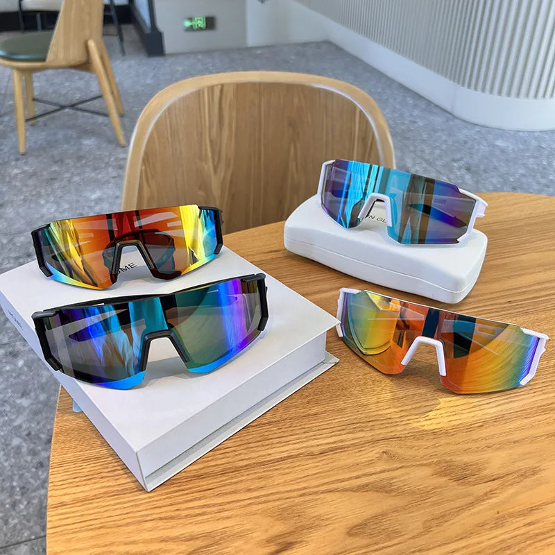 Hiking 2pcs Cycling Anti Light Glasses Men Women UV400 Sandproof Eye Protector Shades Outdoor Sports Goggle Anti Radiation Lens Beauty World Shop